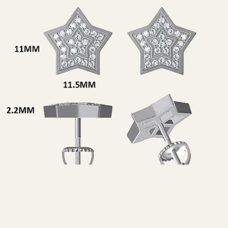Star Moissanite Stud Earrings
