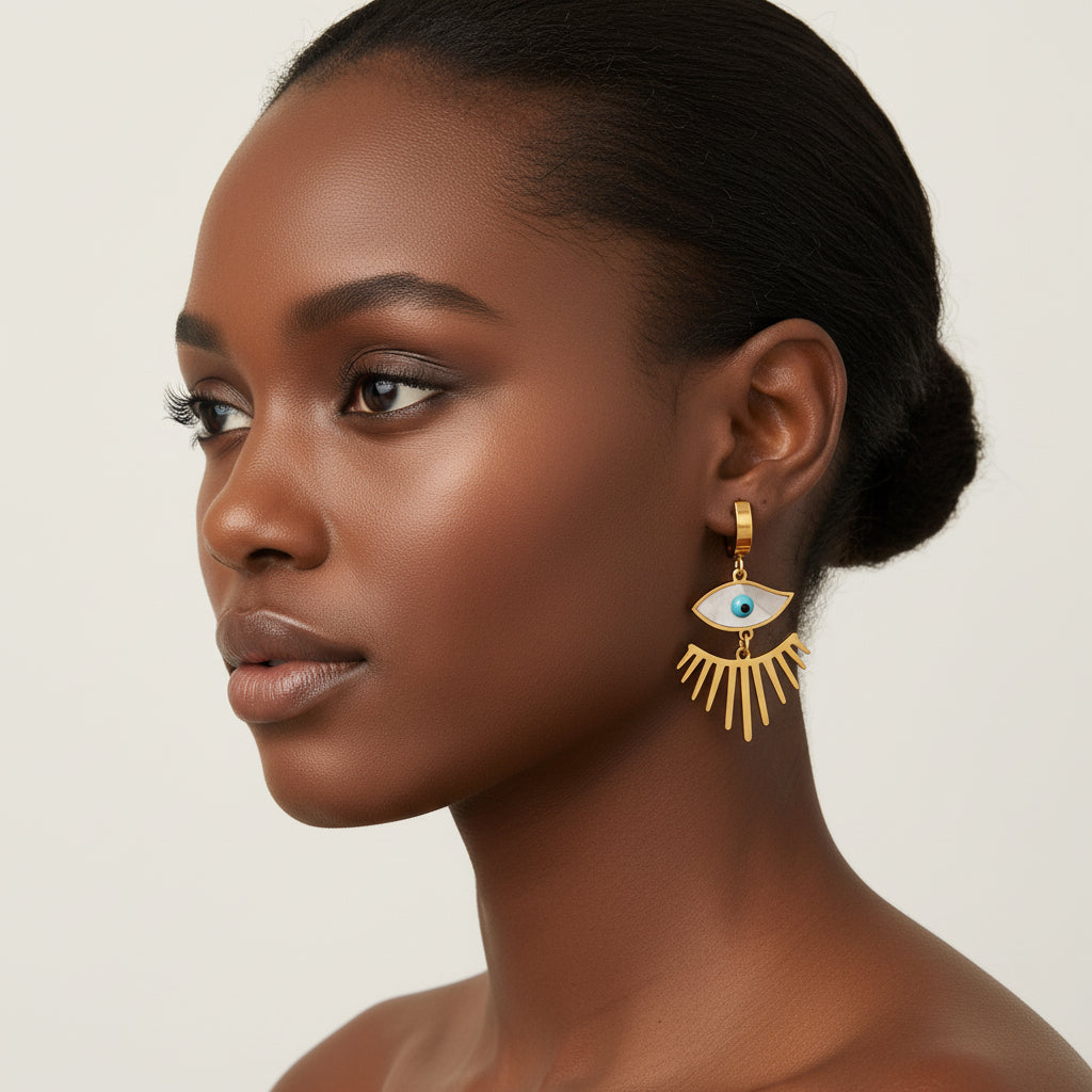 Protective Evil Eye Fringe Earrings