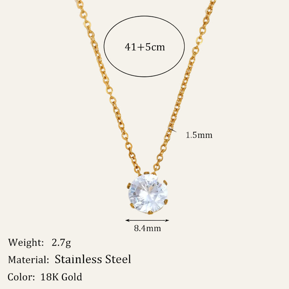 Solitaire Gemstone Necklace