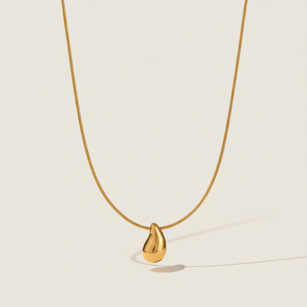 Minimalist Gold Drop Pendant Necklace