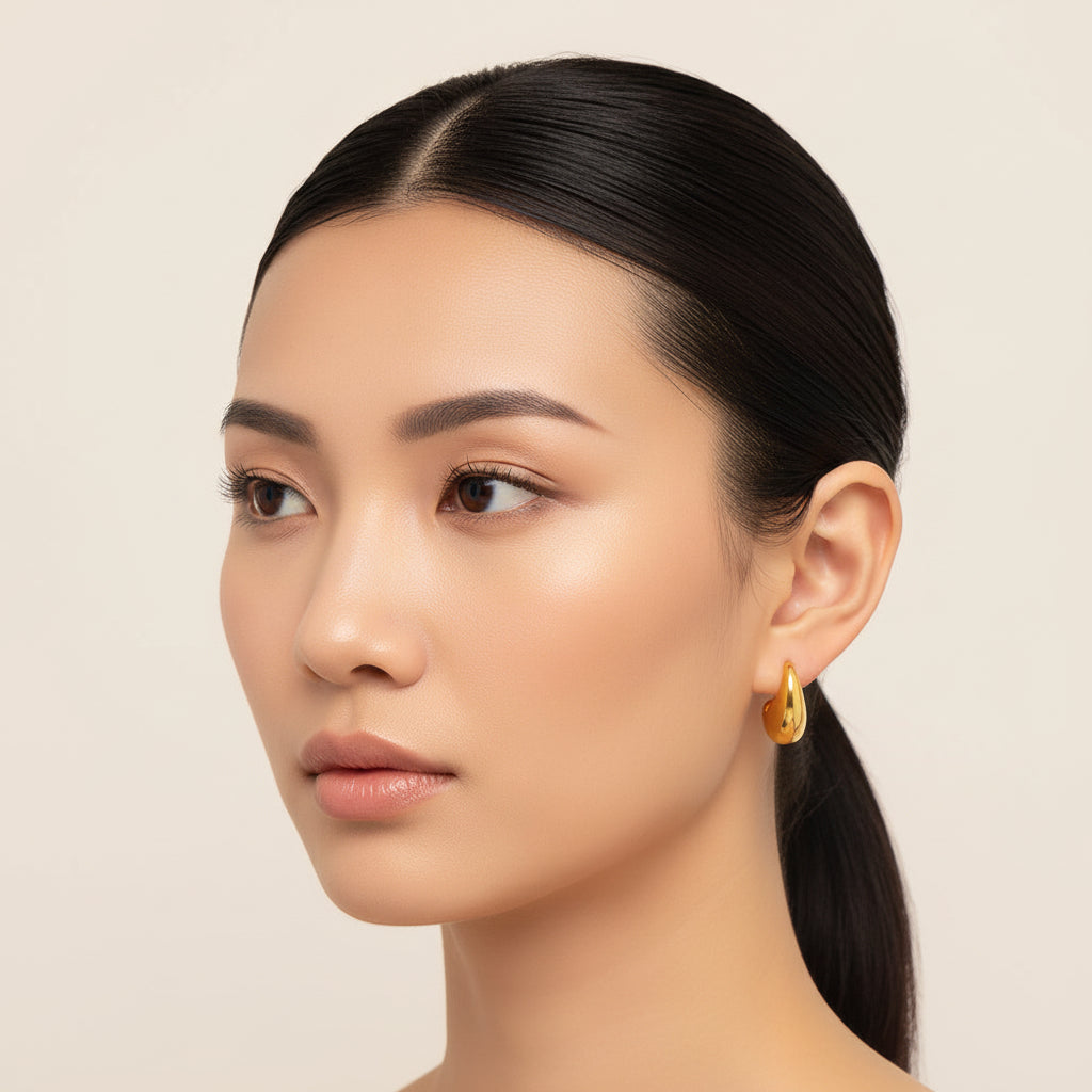 Crescent Moon Stud Earrings