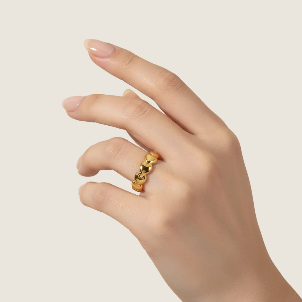 Heart Band Ring Adjustable Romantic