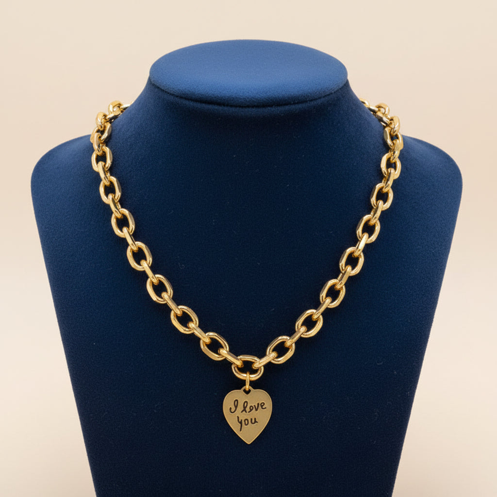 Chain Necklace polished Love