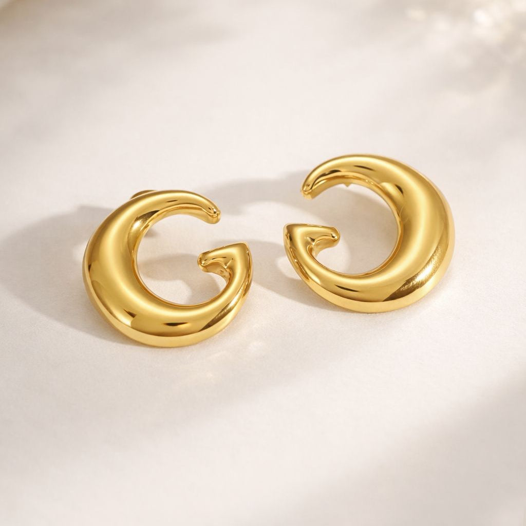 Golden Curve Hoop Earrings