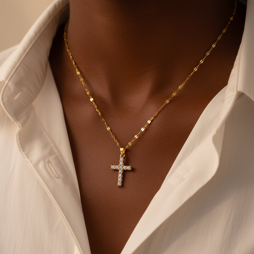 Pave Cross Necklace