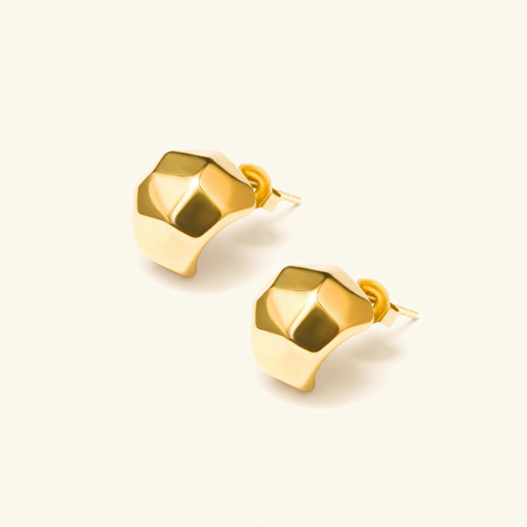 Sculpted Gold Stud Earrings