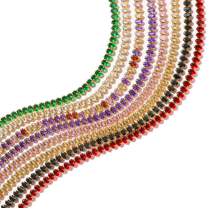 Multicolor Crystal Tennis Necklaces