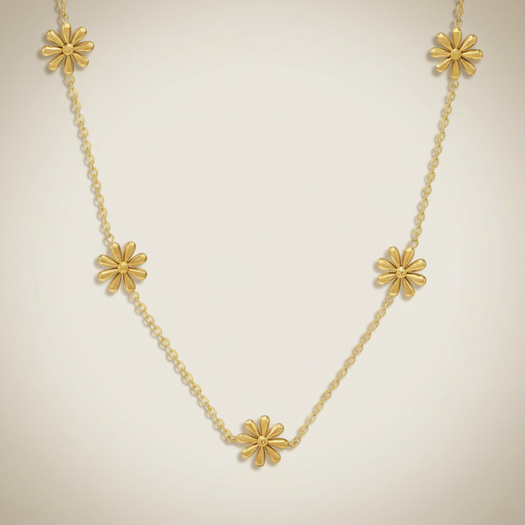 Daisy Charm Floral Chain Necklace