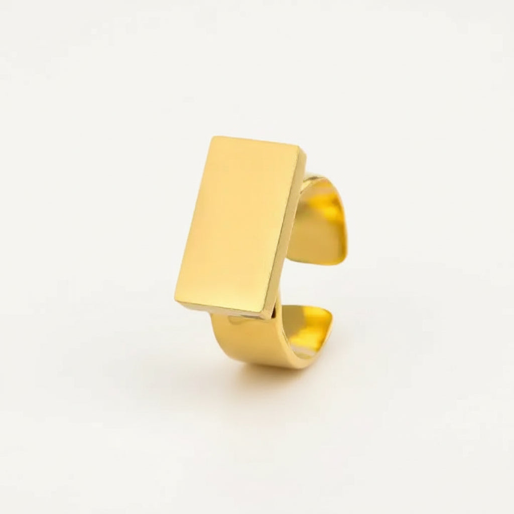 Gold Adjustable Signet Ring