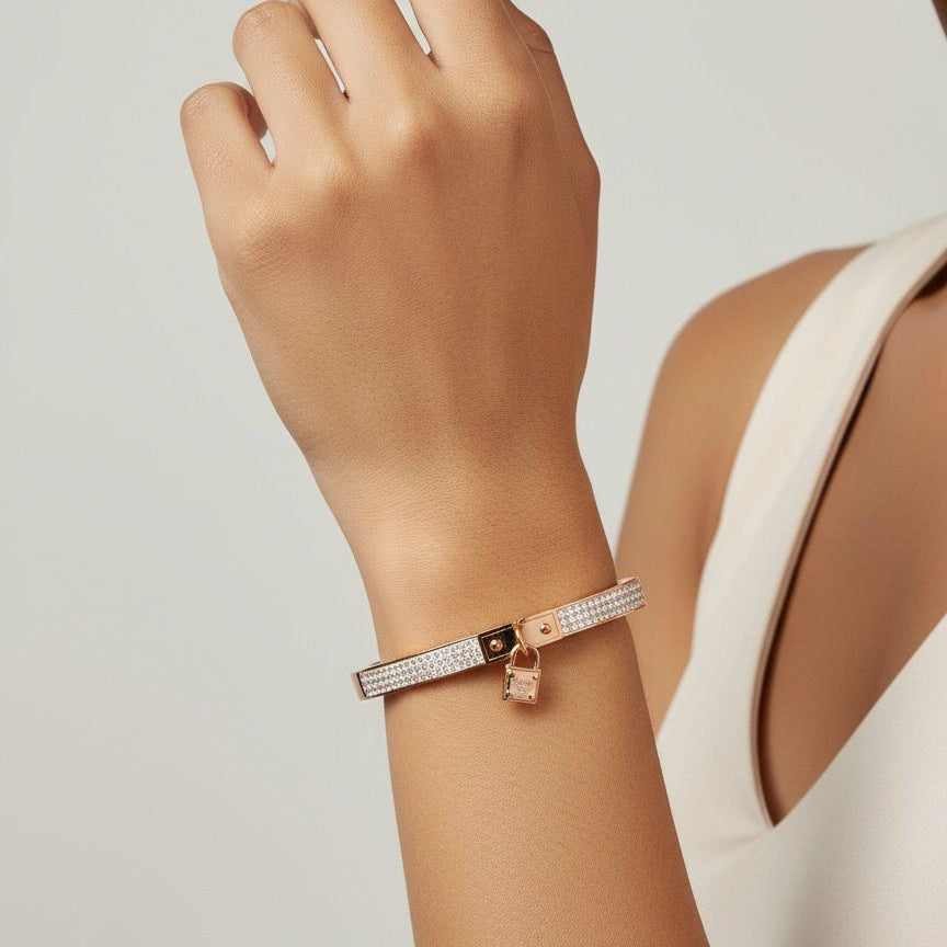 Bangle Bracelet Zirconia lock