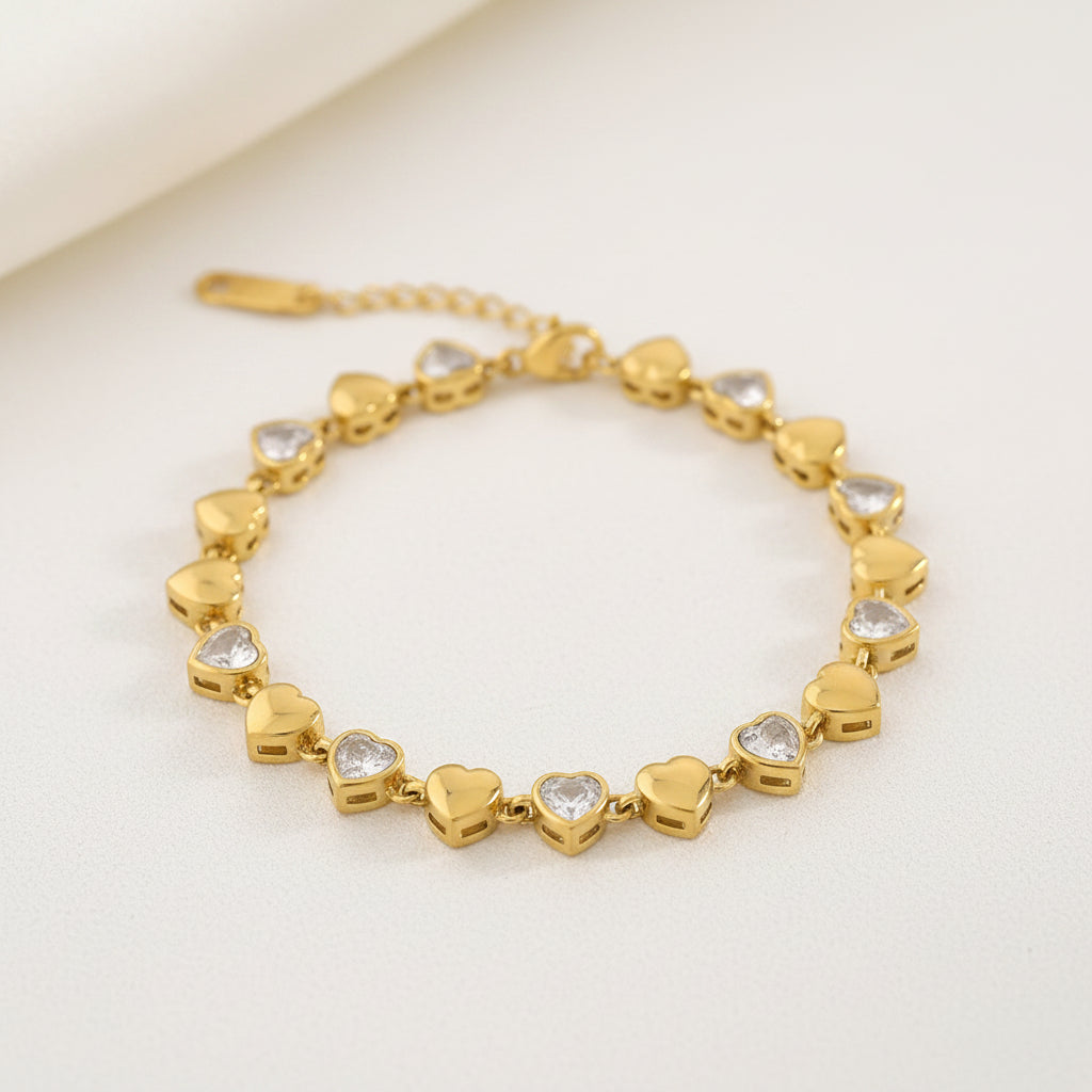 Aurelia Alternating Heart Bracelet