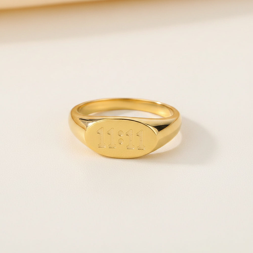 Angel Number Signet Ring