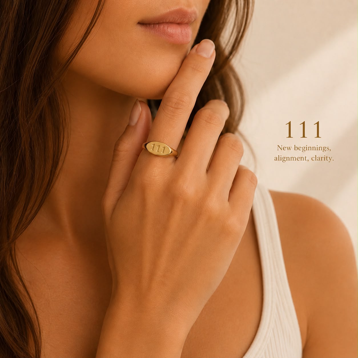 Angel Number Signet Ring