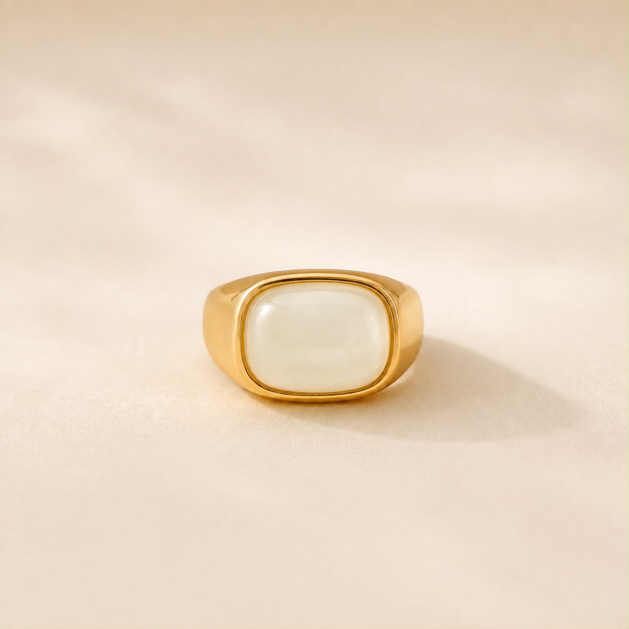 Elara White Signet Ring