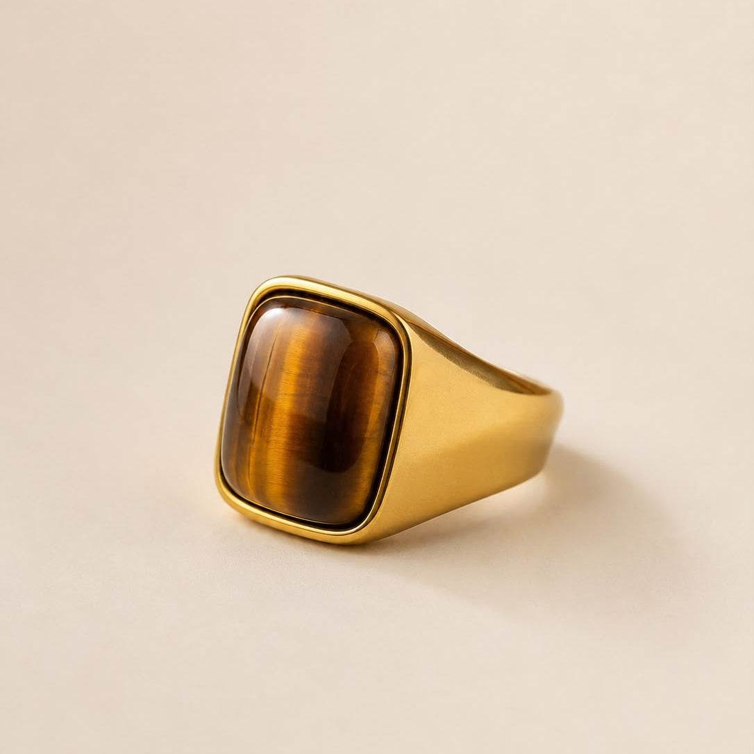 Aurelius Tiger Eye Signet Ring
