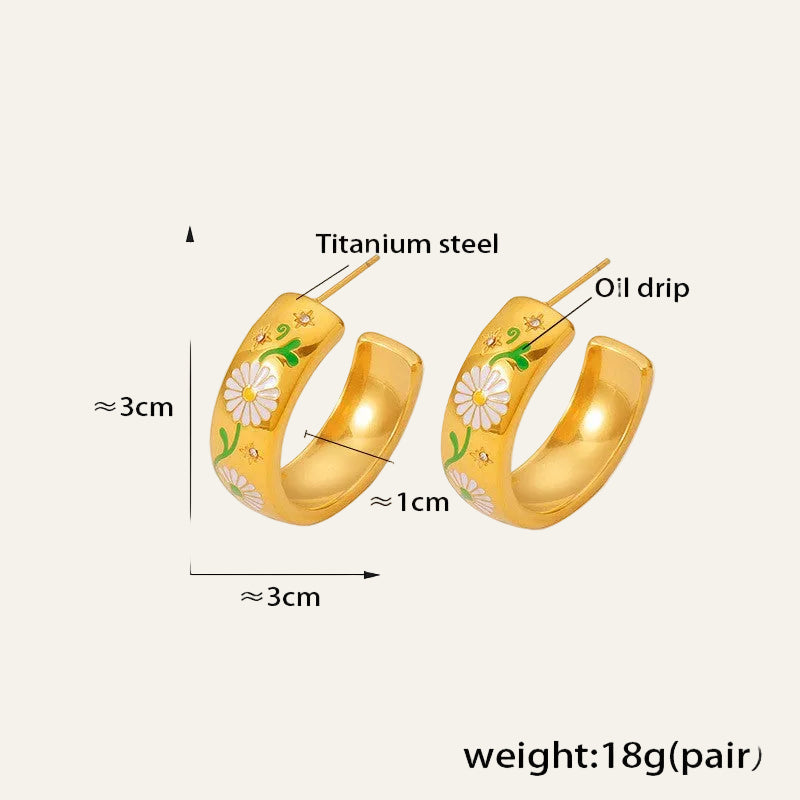 Floral Hoop Earrings