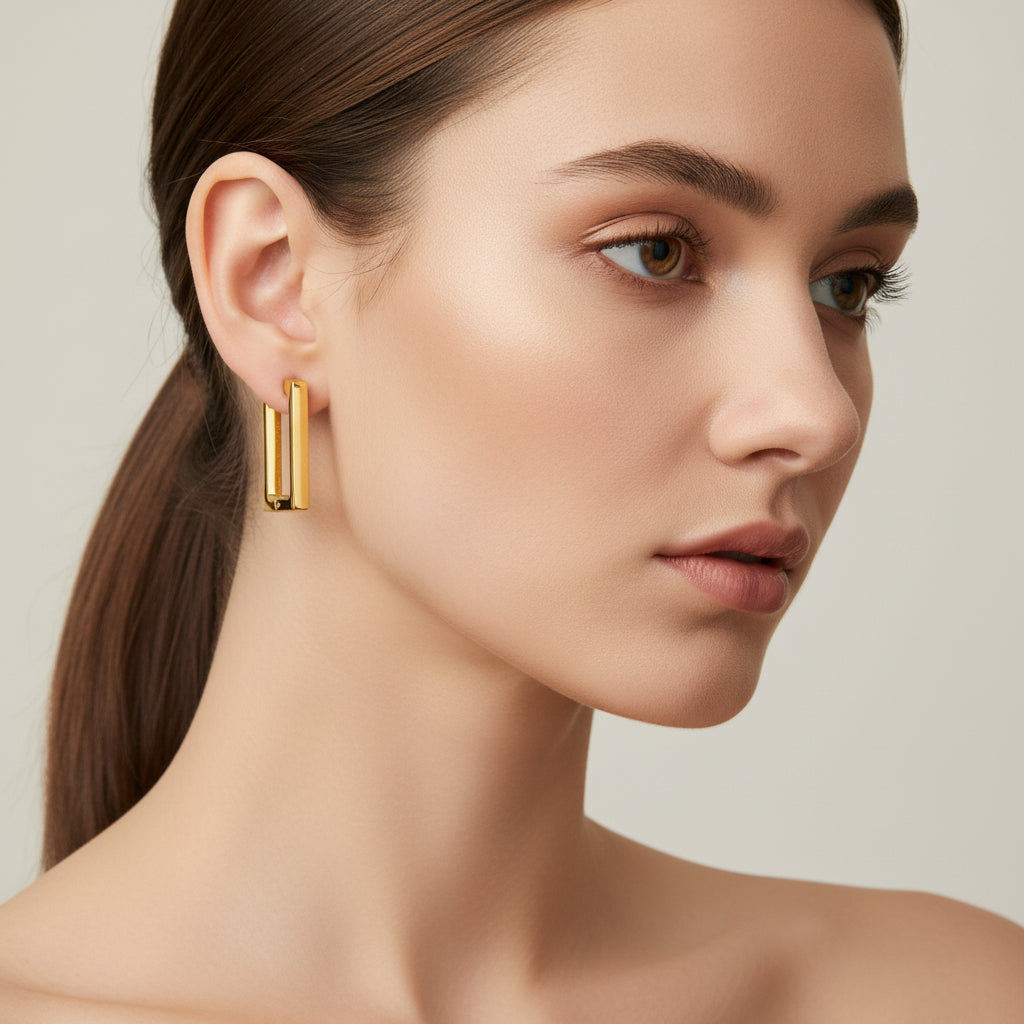 Modern Minimal Rectangle Earrings