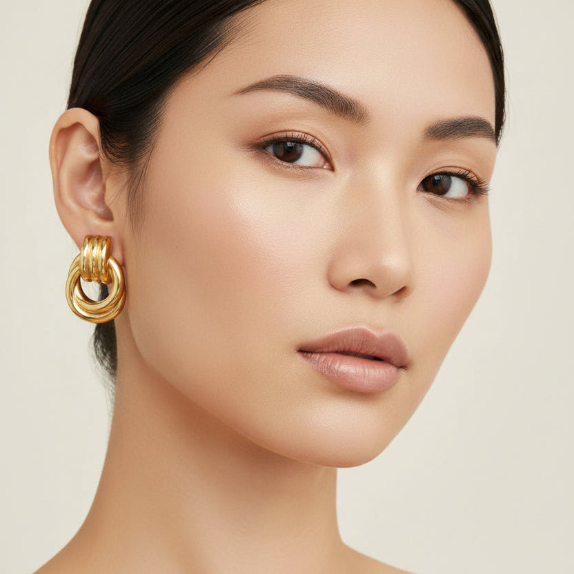 18K Gold Plated Sculpted Knot Earrings