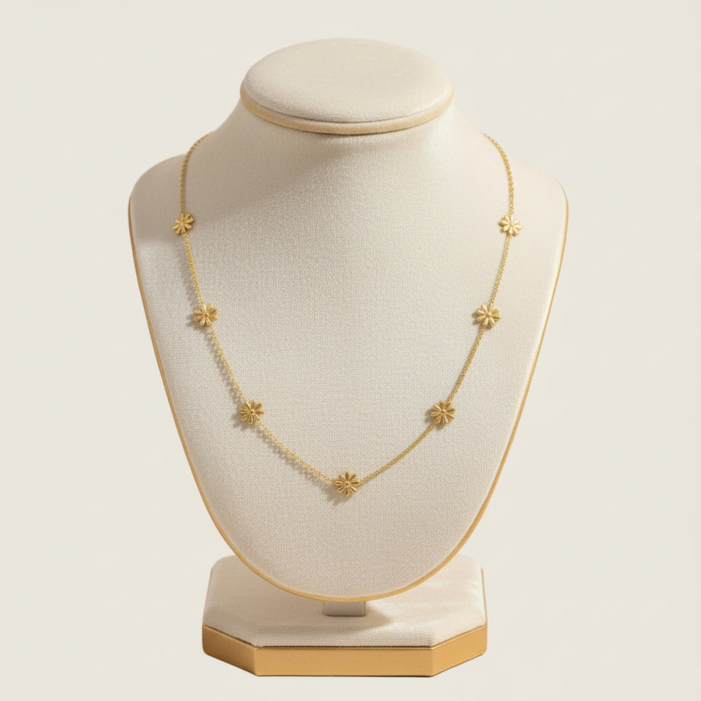 Daisy Charm Floral Chain Necklace