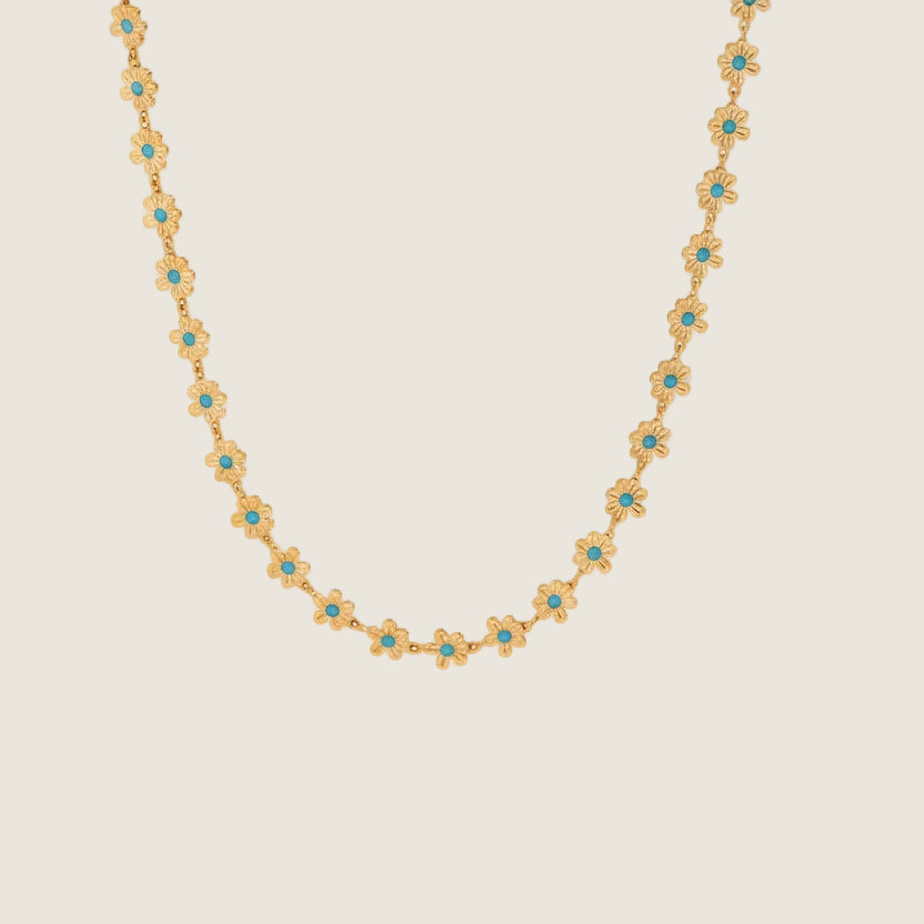 Floral Necklace Blue Accentes