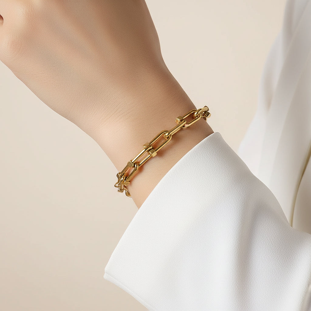 Paperclip Necklace & Earrings Set