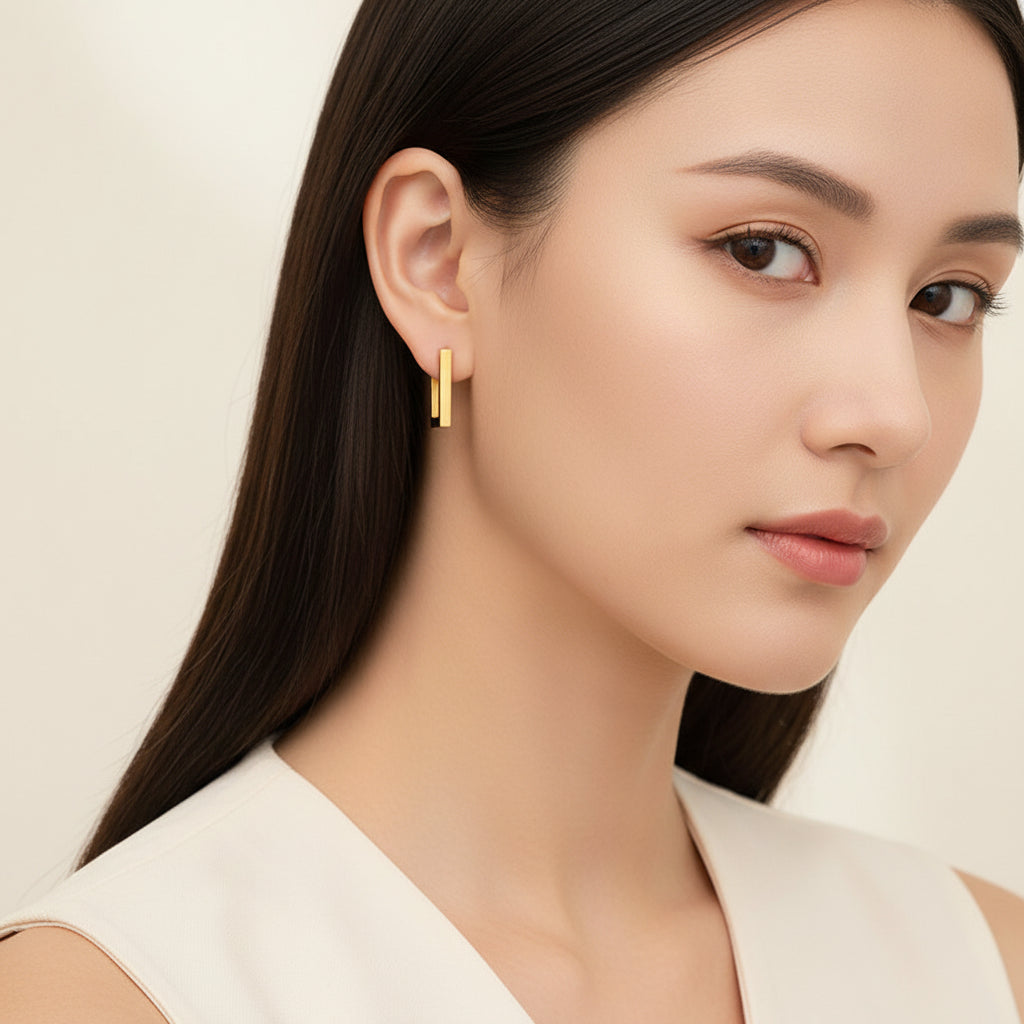 Modern Minimal Rectangle Earrings