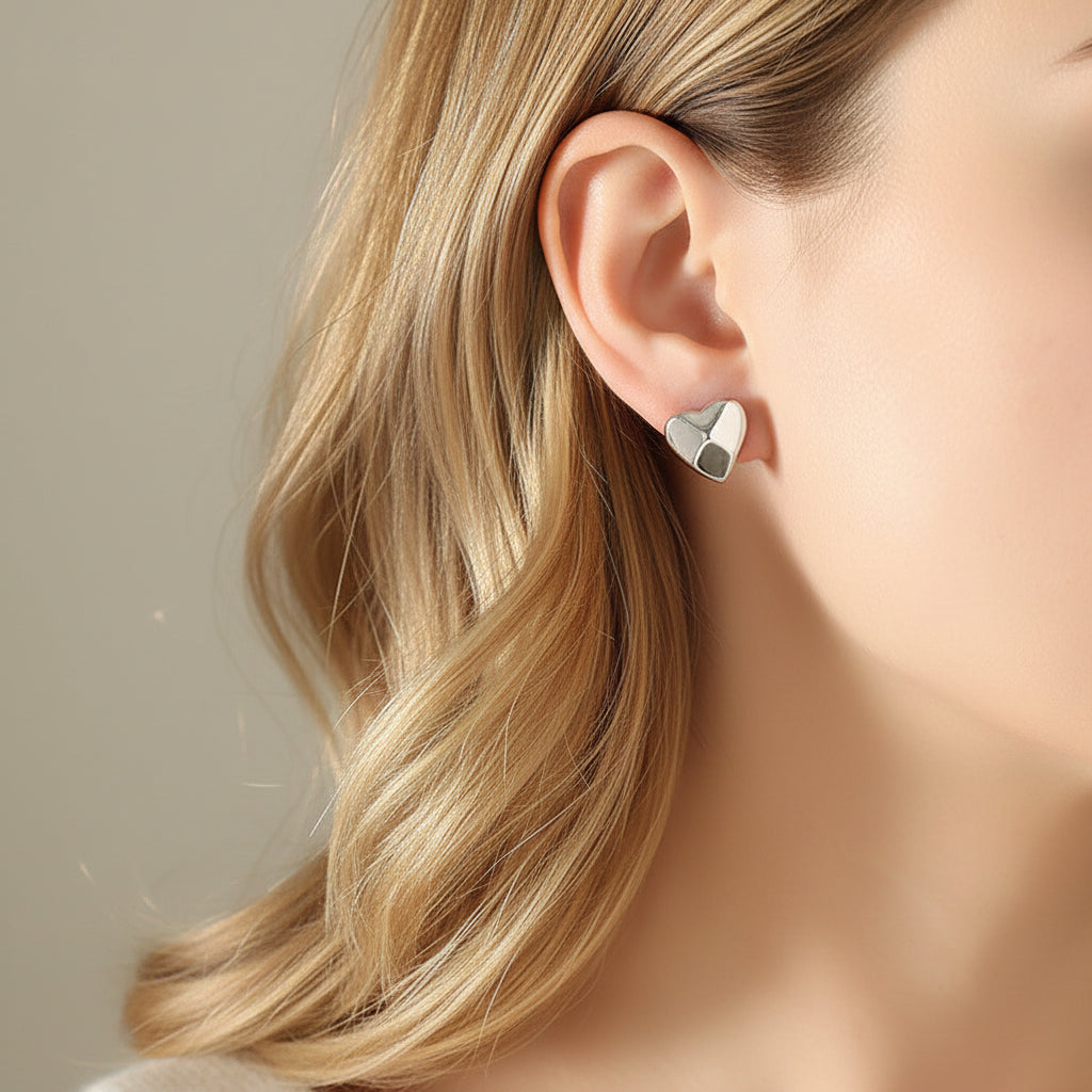 Heart Stud Earrings Minimalist
