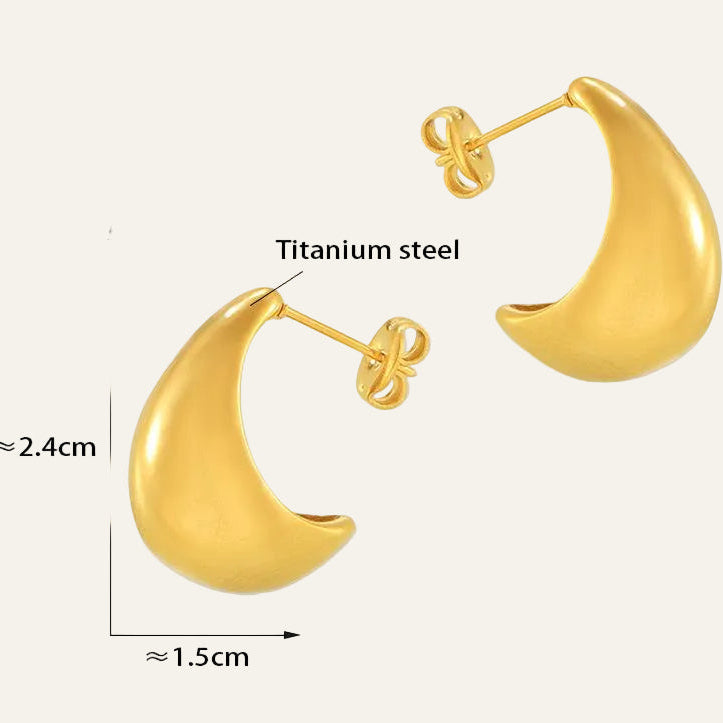 Crescent Moon Stud Earrings