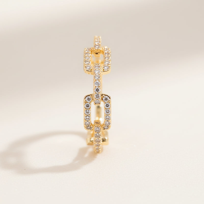 Green Zirconia Chain Link Ring