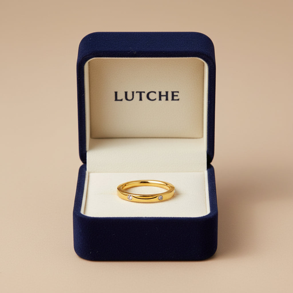 Ring Titanium Steel with Rhinestones