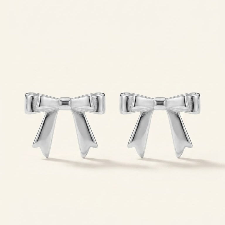 Golden Bow Stud Earrings