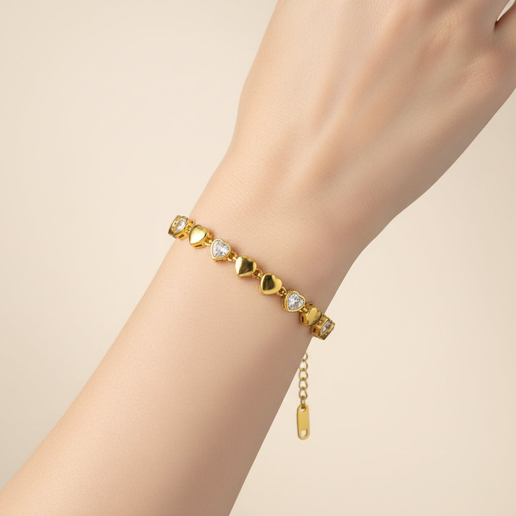Aurelia Alternating Heart Bracelet