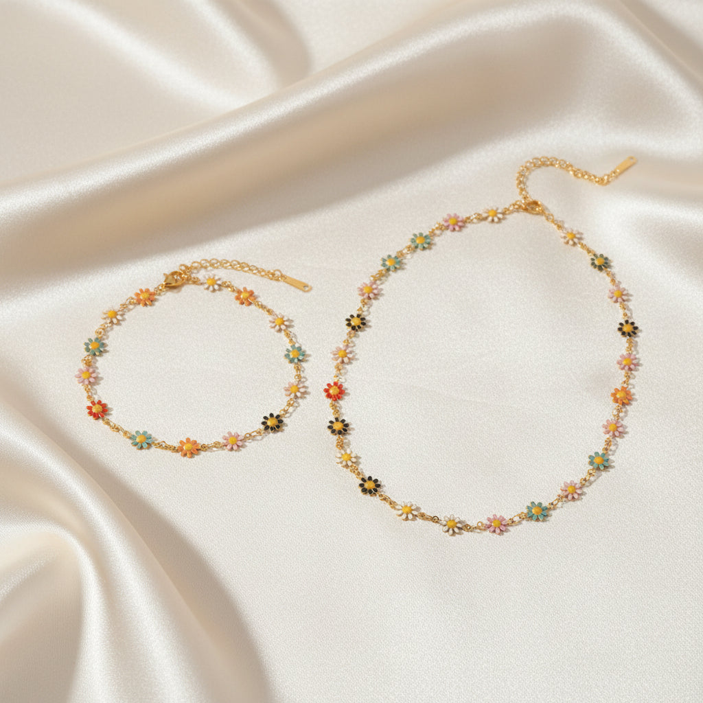 lutche-minimalist-necklace-bracelet-set-flowers-2