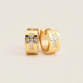 Cross Zirconia Hoop Earrings