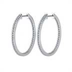 925 Sterling Silver Moissanite Hoop Earrings