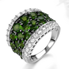 925 Sterling Silver Chrome Diopside Ring