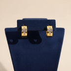 Cross Zirconia Hoop Earrings