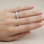 Moissanite Eternity Ring in 18K Gold Plated 925 Sterling Silver – Timeless Brilliance