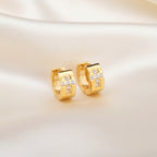 Cross Zirconia Hoop Earrings