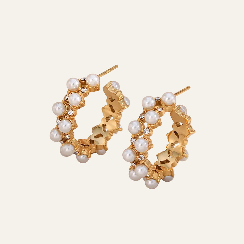 Gold Plated Pearl Earrings