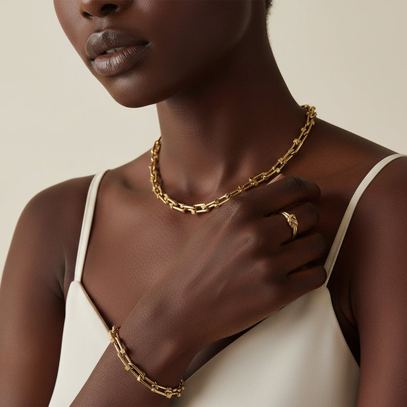 necklaces earrings and bracelets.