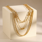 Triple Layer Gold Plated Chain Necklace