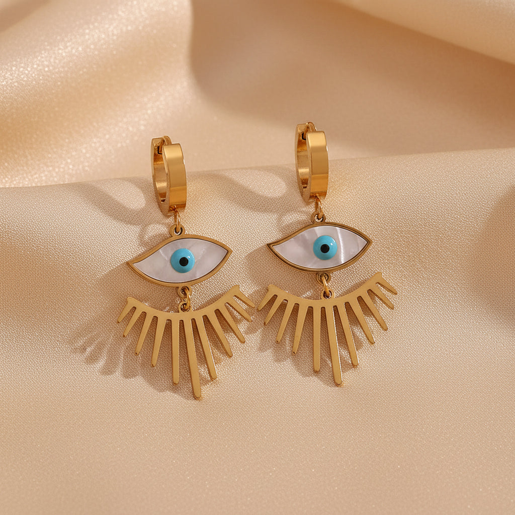 Protective Evil Eye Fringe Earrings