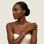 Flower Gold Necklace & Bracelet Set