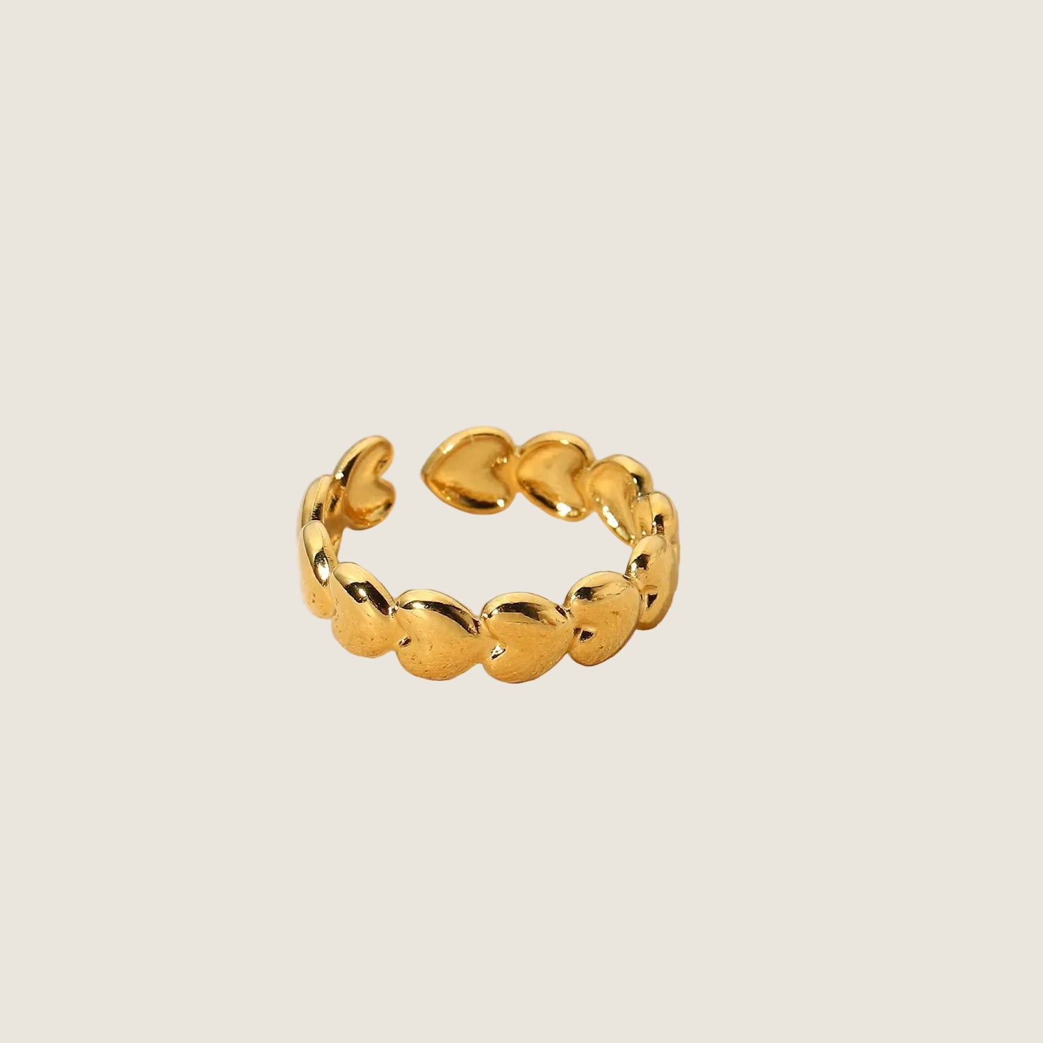 Heart Band Ring Adjustable Romantic