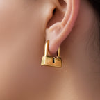 Modern Lock Hoop Earrings