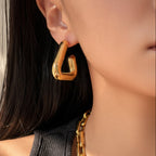 18K Gold Plated Geometric Hoop Earrings