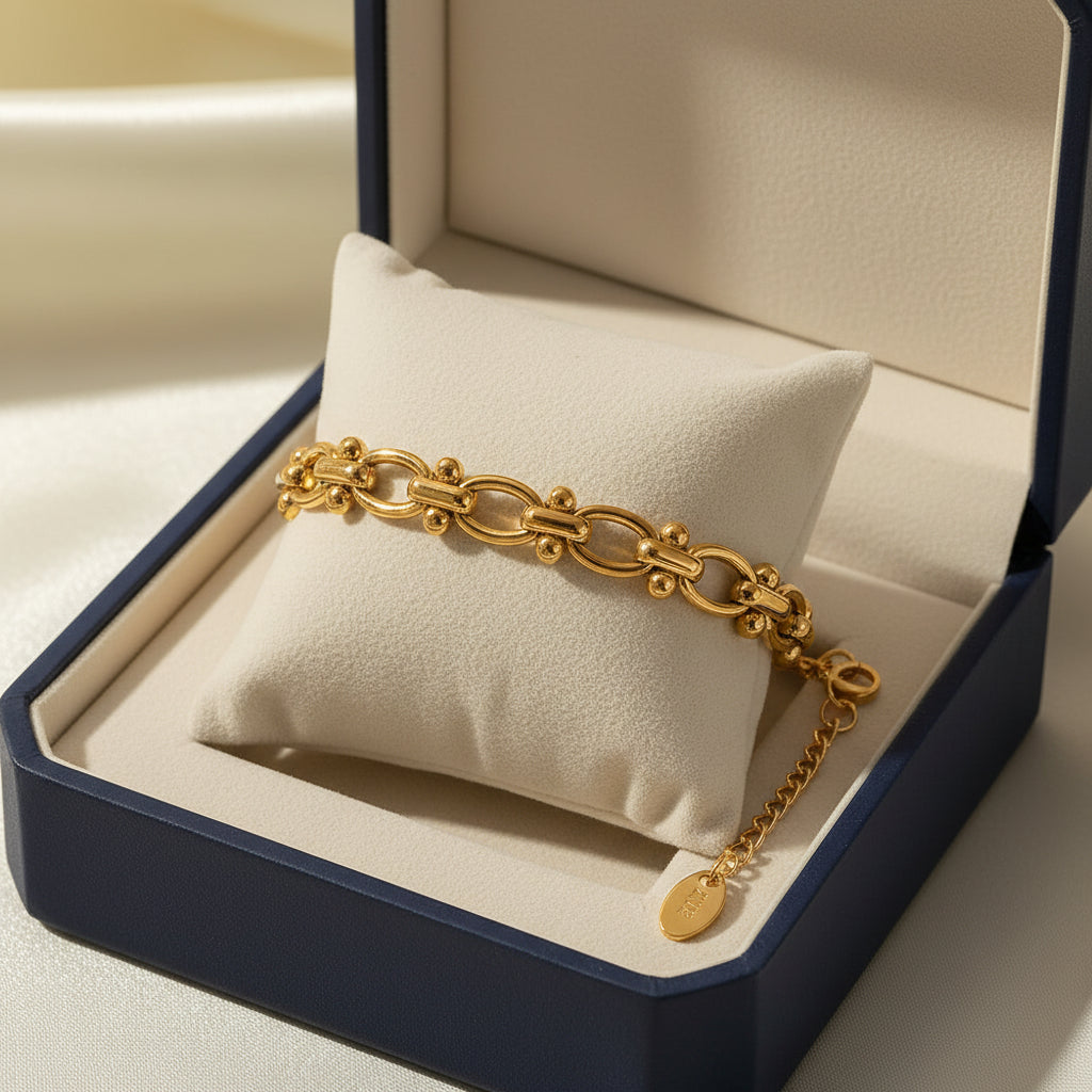 18K Gold Plated Adjustable Link Bracelet