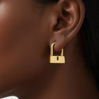Modern Lock Hoop Earrings