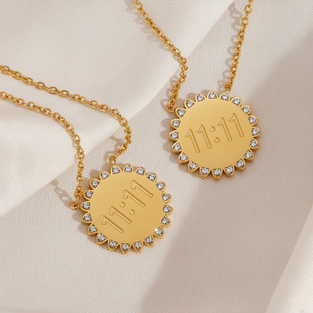 18k Gold Plated 11:11 Necklace with Zirconia